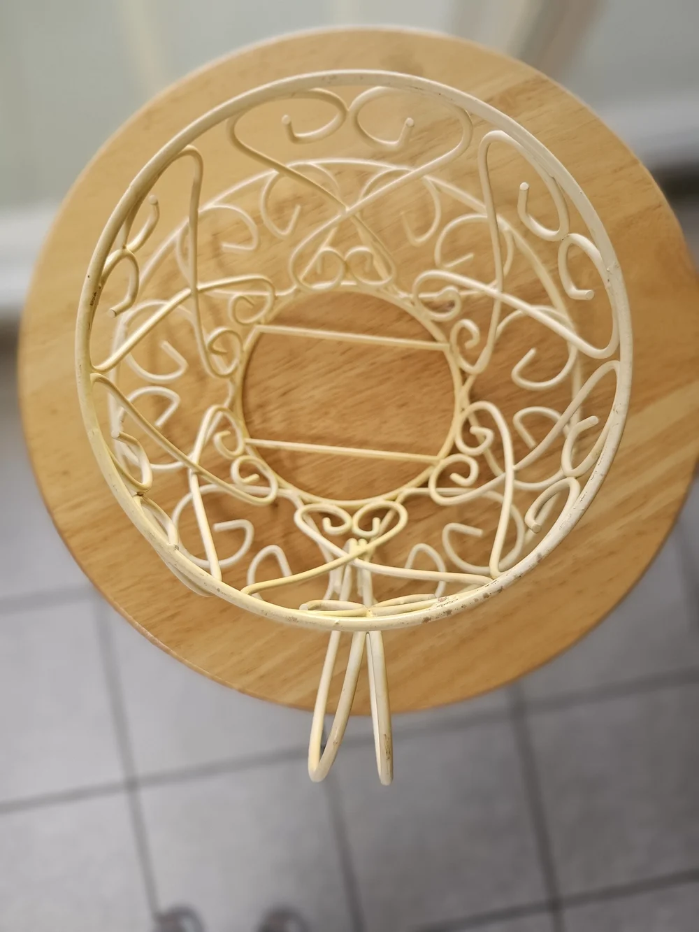 Cream Decorative Metal Wall Basket - Brand